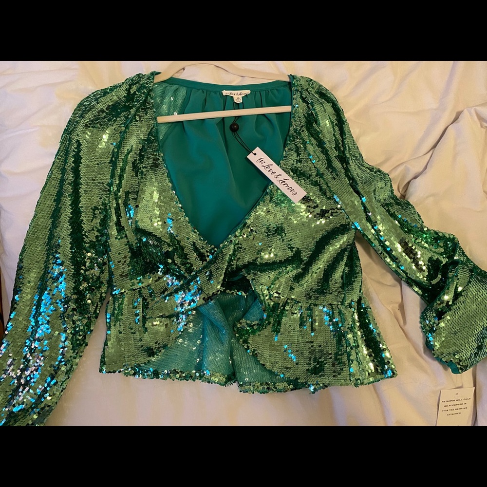 For Love and Lemons Sequin Shirt